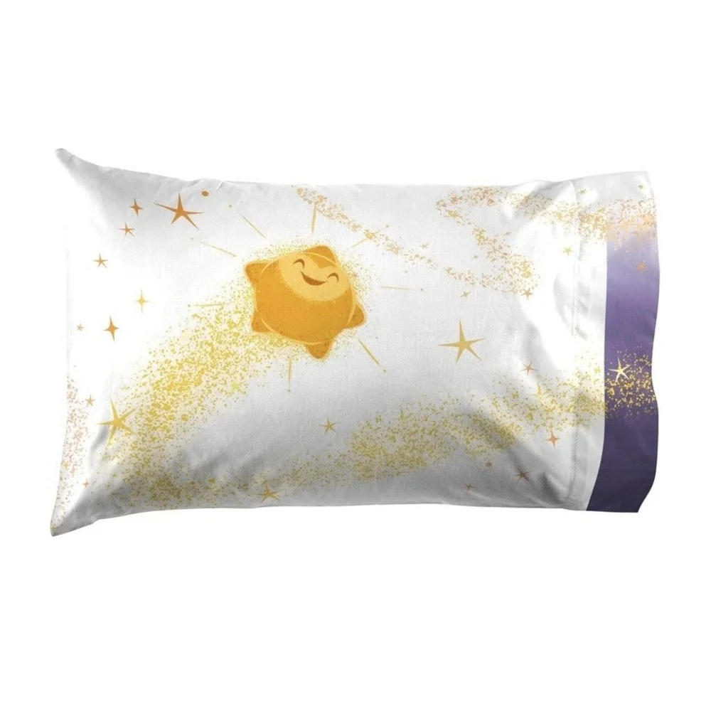 Disney Wish Asha Star Full Sheet‎ Set 4 Piece Super Soft Purple Gold NEW